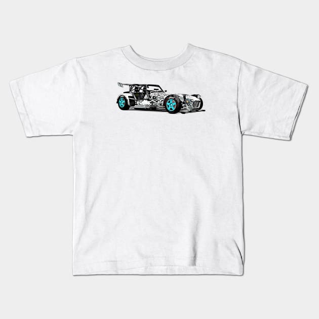 Caterham R500 Custom Cartoon Kids T-Shirt by Auto-Prints